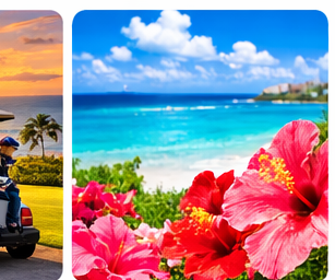 沖縄のゴルフ場の風景